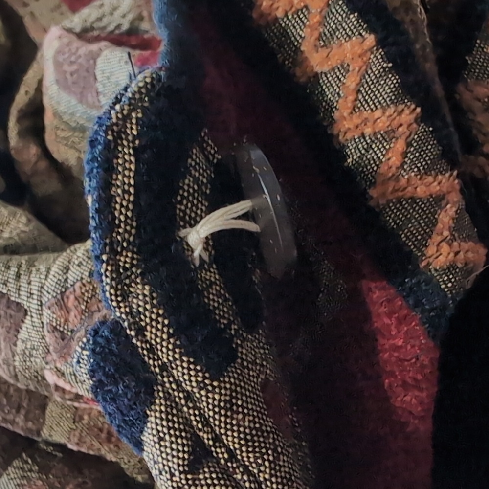 90s Vintage Reversible Red, Black, & Tan Corduroy Tapestry Button Down Jacket - Picture 4 of 12